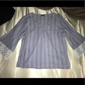 Blue & white striped top